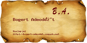 Bogert Adeodát névjegykártya